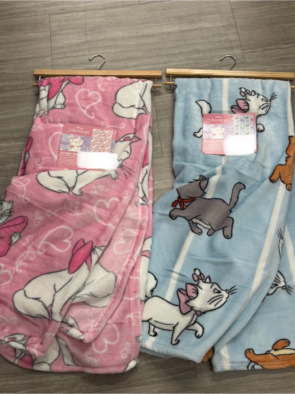 2 Disney Marie Plush Blanket - Pink or Blue